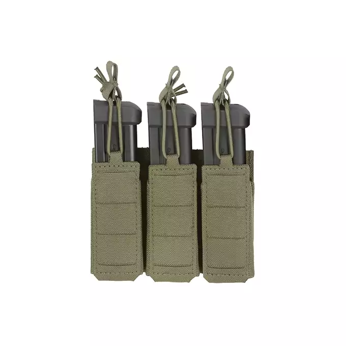 Triple Elastic Pistol Magazine Pouch Laser-Cut - Ranger Green [8Fields]