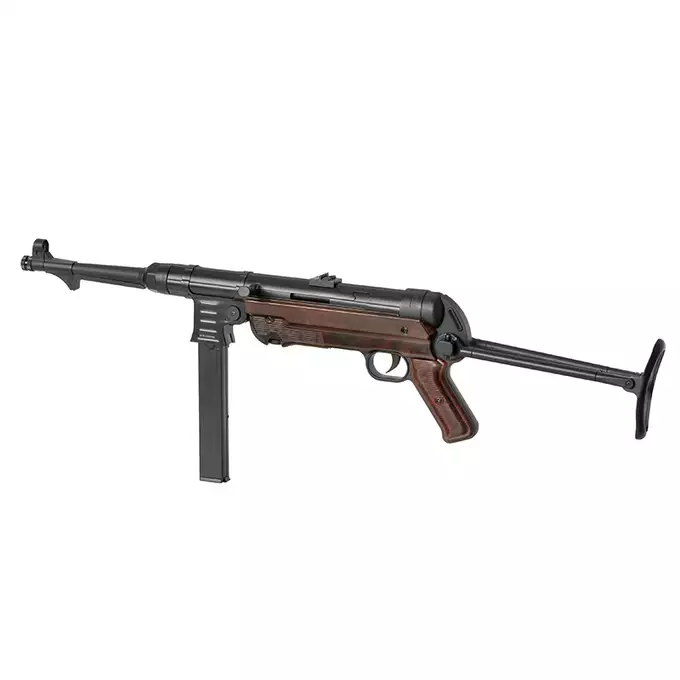 [Zestaw] Replika pistoletu maszynowego MP40 Full Metal AEG - Brown [AGM] + Akumulator Li-Po 1100mAh 7,4V 20C [IPower] + Ładowarka V3+ do akumulatorów LiPo/LiFe [IPower]