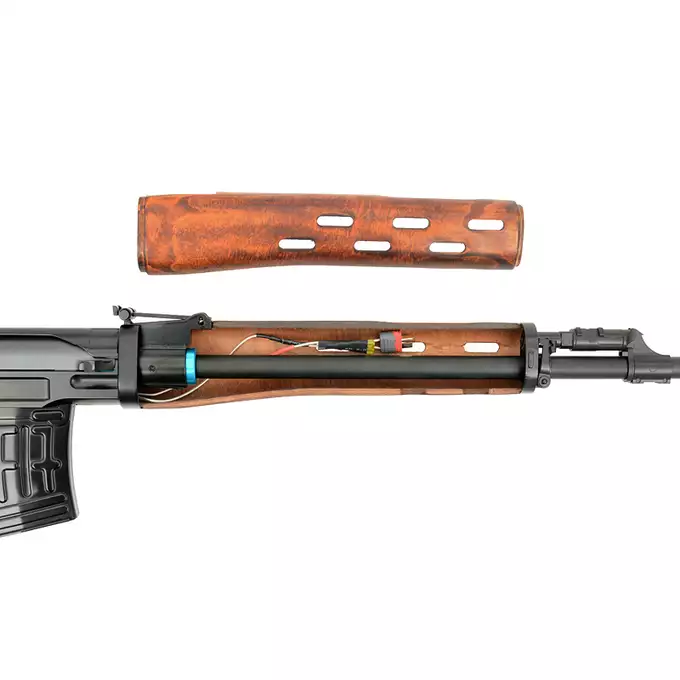 [Zestaw] Replika elektryczna karabinu wyborowego SWD - Real Wood [A&amp;K] + Akumulator airsoftowy 25C 1200mAh 3S1P 11.1V LiPo T Plug + Kompaktowa ładowarka LIPO B3Pro