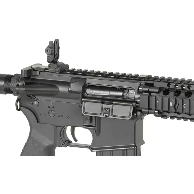 [Zestaw] CM.105 Daniel Defense M4A1 Eshooter ETU, GEN-2 - Black [EMG] + Ładowarka V3+ do akumulatorów LiPo/LiFe [IPower] + Akumulator Li-Po 1100mAh 11,1V 20C - Deans [IPower]