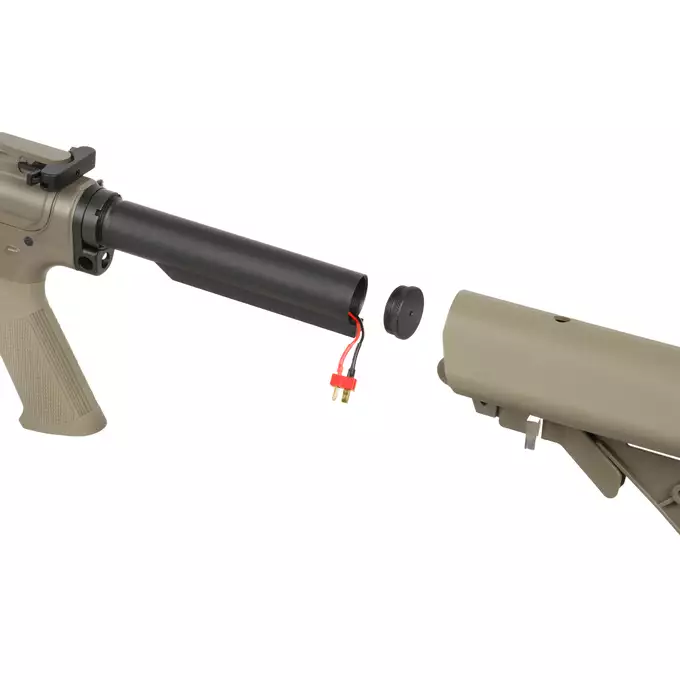 [Zestaw] Replika airsoftowa WE13 DSG 9,5" M4/AR-15, 50 RPS, ETU - Black [WELL PRO] + Ładowarka IP3025 - LiPo/LiFe/NiMH 25W/3A [IPower] + Akumulator airsoftowy 25C 1100mAh 3S1P 11.1V LiPo T-Plug