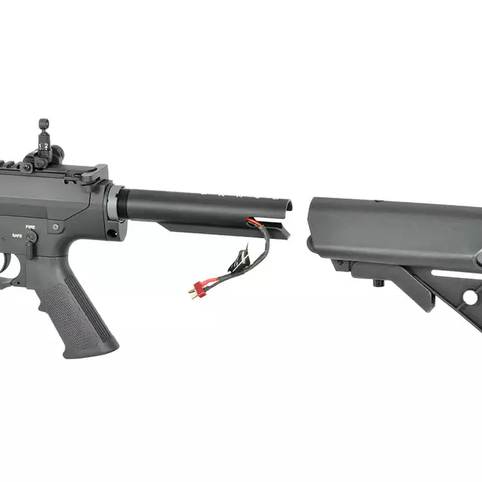 [Zestaw] Replika Airsoftowa EC-903 Edycja Advanced (ulepszony gearbox, programowalny ETU) - Black [E&amp;C] + Akumulator LI-PO 2200MAH 11,1V 20/40C - T-connector [8FIELDS] + Kompaktowa ładowarka LIPO B3Pro