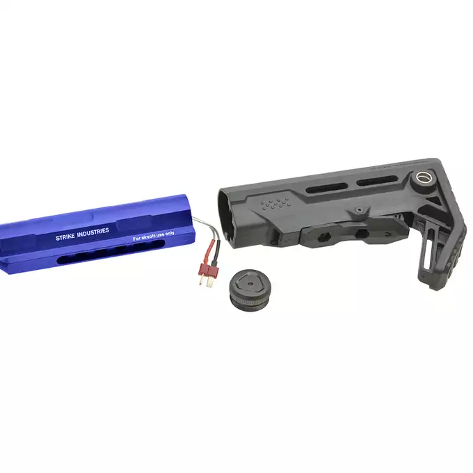 [Zestaw] Replika Karabinka Strike industries 15.5" Raiders Competition Carbine - Blue [EMG] + Ładowarka V3+ do akumulatorów LiPo/LiFe [IPower] + Akumulator Li-Po 1100mAh 11,1V 20C - Deans [IPower]
