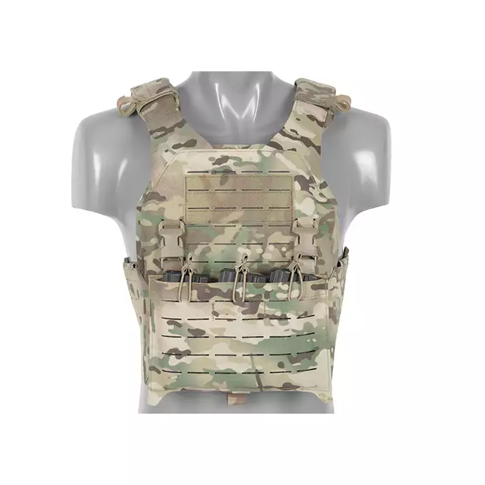 QRF Plate Carrier Laser-Cut Buckle Up with AR15/AK Magazine Pouch - Multicamo [8FIELDS]