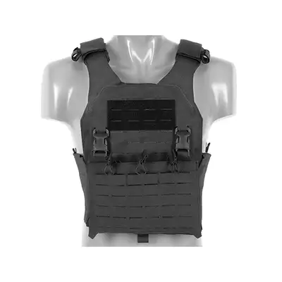 QRF Plate Carrier Laser-Cut Buckle Up with AR15/AK Magazine Pouch - Black [8FIELDS]
