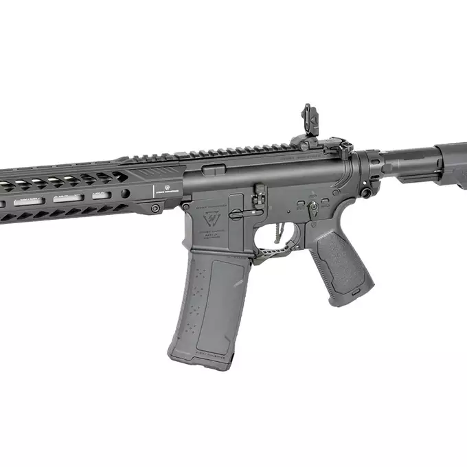 [Zestaw] Replika Karabinka Strike industries 13.5" Raiders Carbine - Black [EMG] + Ładowarka V3+ do akumulatorów LiPo/LiFe [IPower] + Akumulator Li-Po 1100mAh 11,1V 20C - Deans [IPower]