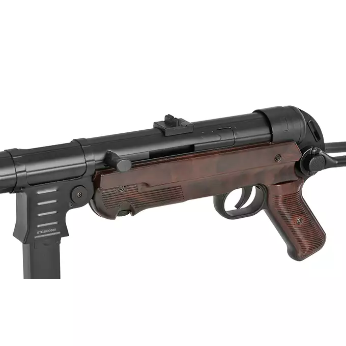 [Zestaw] Replika pistoletu maszynowego MP40 Full Metal AEG - Brown [AGM] + Akumulator Li-Po 1100mAh 7,4V 20C [IPower] + Ładowarka V3+ do akumulatorów LiPo/LiFe [IPower]