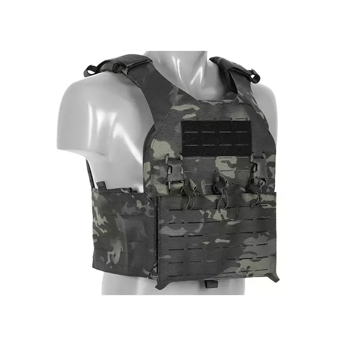 QRF Plate Carrier Laser-Cut Buckle Up with AR15/AK Magazine Pouch - Multicamo Black [8FIELDS]