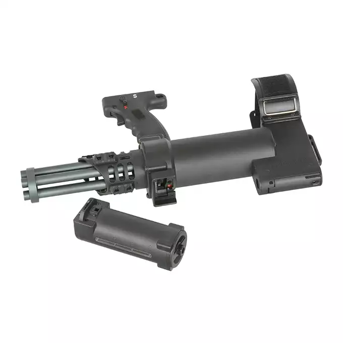 [Zestaw] Replika obrotowego miniguna WE23-L [WELL] + Akumulator Li-Po 1100mAh 11,1V 15/30C - T-connector [VB] + Kompaktowa ładowarka LIPO B3Pro