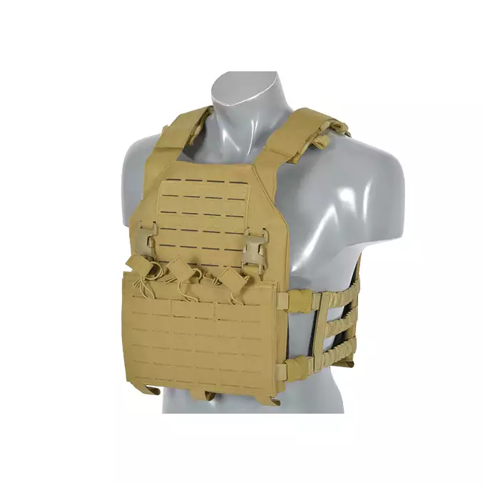 [Zestaw] Kamizelka Assault Plate Carrier Laser-Cut Buckle Up z ładownicą na magazynki AR/AK - Coyote [8Fields] + Duża ładownica Laser-Cut ogólnego przeznaczenia - Coyote [8FIELDS] + Panel Buckle Up Laser-Cut na 6 magazynków AR15/AK - Coyote [8Fields]