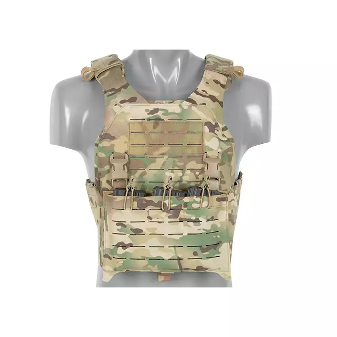 QRF Plate Carrier Laser-Cut Buckle Up with AR15/AK Magazine Pouch - Multicamo [8FIELDS]
