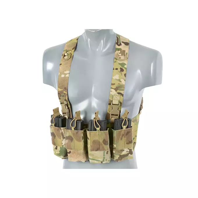 [Zestaw] Kamizelka Chest-rig Laser-Cut z ładownicami AR/AK - Multicamo [8Fields] + Ładownica na radio Laser Cut - Multicamo [8FIELDS] + Pojedyncza ładownica pistoletowa Laser-Cut z klapą - Multicamo [8Fields]