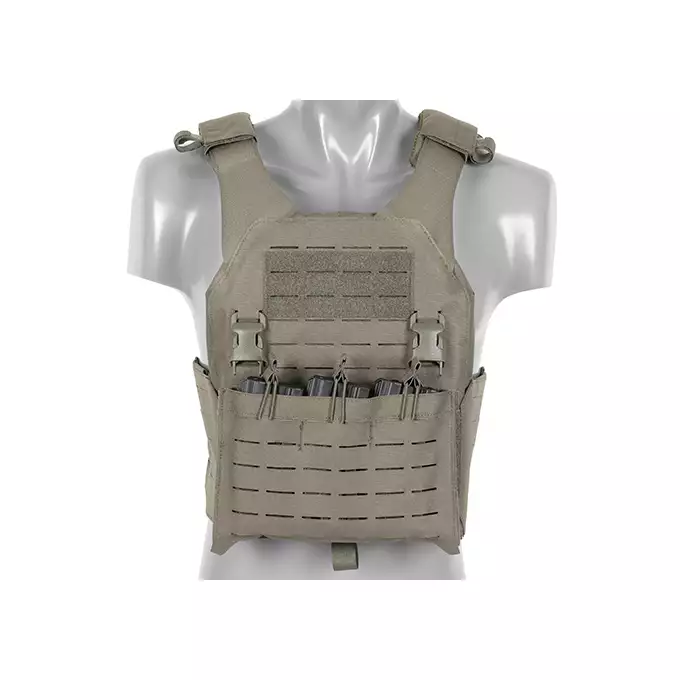 QRF Plate Carrier Laser-Cut Buckle Up with AR15/AK Magazine Pouch - Ranger Green [8FIELDS]