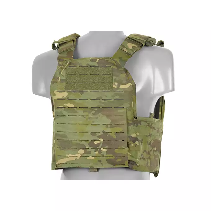 QRF Plate Carrier Laser-Cut Buckle Up with AR15/AK Magazine Pouch - Multicamo Tropic [8FIELDS]