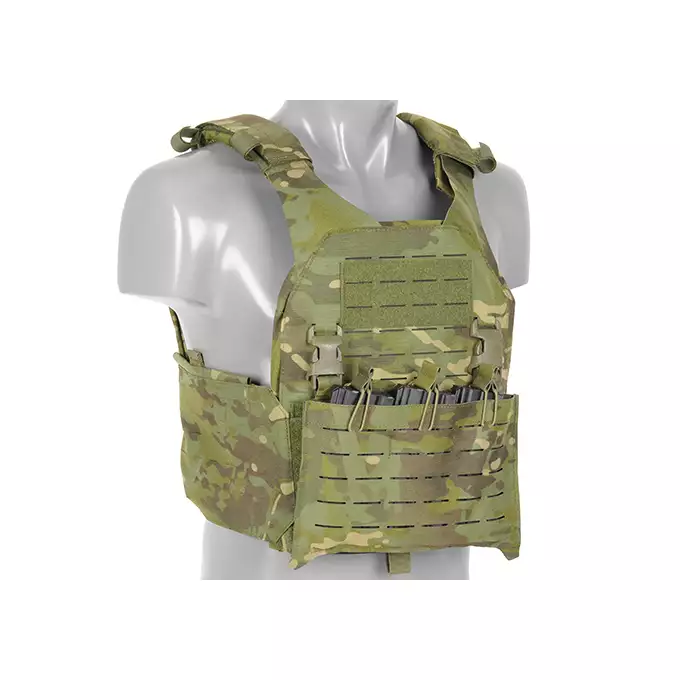 QRF Plate Carrier Laser-Cut Buckle Up with AR15/AK Magazine Pouch - Multicamo Tropic [8FIELDS]