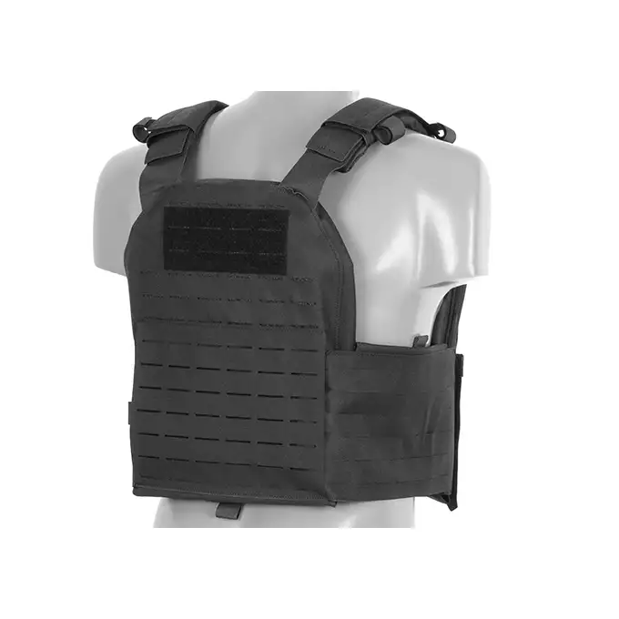 QRF Plate Carrier Laser-Cut Buckle Up with AR15/AK Magazine Pouch - Black [8FIELDS]
