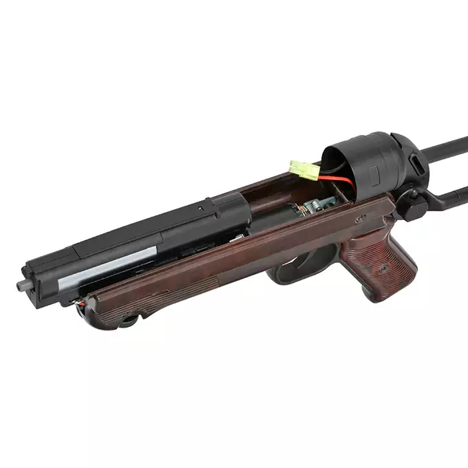 [Zestaw] Replika pistoletu maszynowego MP40 Full Metal AEG - Brown [AGM] + Akumulator Li-Po 1100mAh 7,4V 20C [IPower] + Ładowarka V3+ do akumulatorów LiPo/LiFe [IPower]