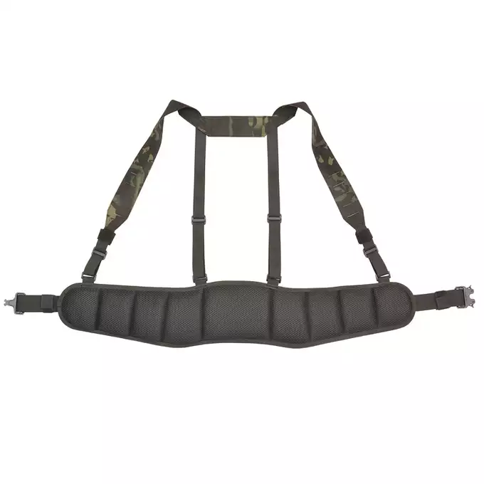 Patrol Tactical Belt with Suspenders MOLLE, Laser Cut - Multicamo Black [8FIELDS]