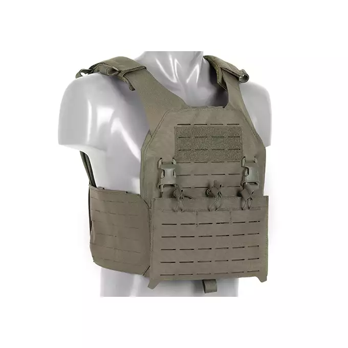 QRF Plate Carrier Laser-Cut Buckle Up with AR15/AK Magazine Pouch - Ranger Green [8FIELDS]