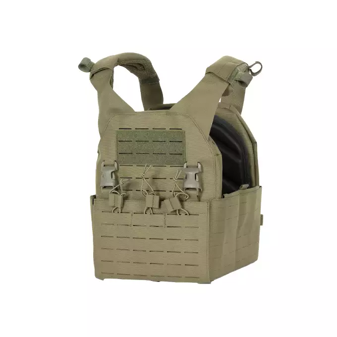 QRF Plate Carrier Laser-Cut Buckle Up with AR15/AK Magazine Pouch - Olive [8FIELDS]