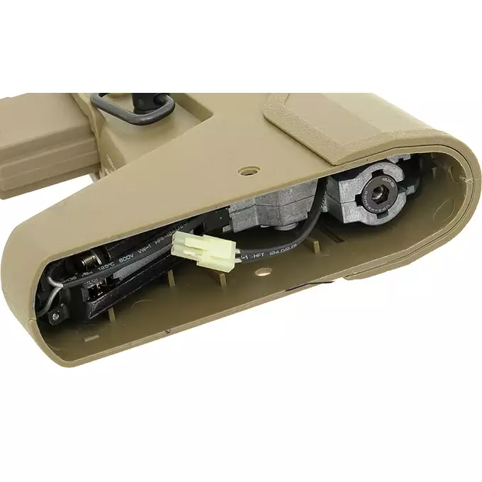[Zestaw] Urban Assault Rifle - Tan [APS] + Akumulator Li-Po 1100mAh 7,4V 20C [IPower] + Ładowarka V3+ do akumulatorów LiPo/LiFe [IPower]