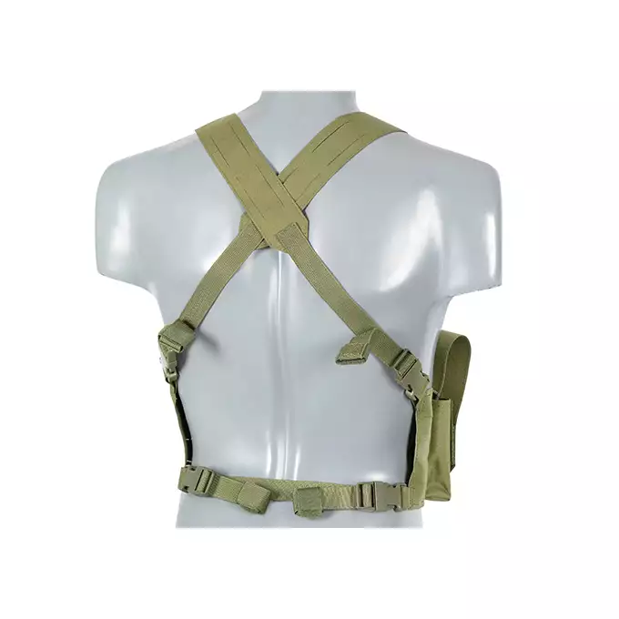 [Zestaw] Kamizelka Chest-rig Laser-Cut z ładownicami AR/AK - Olive [8Fields] + Ładownica na radio Laser Cut - Olive [8FIELDS] + Pojedyncza ładownica pistoletowa Laser-Cut z klapą - Olive [8Fields]