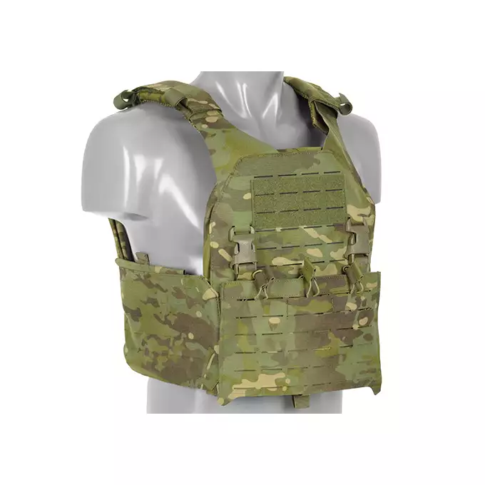 QRF Plate Carrier Laser-Cut Buckle Up with AR15/AK Magazine Pouch - Multicamo Tropic [8FIELDS]