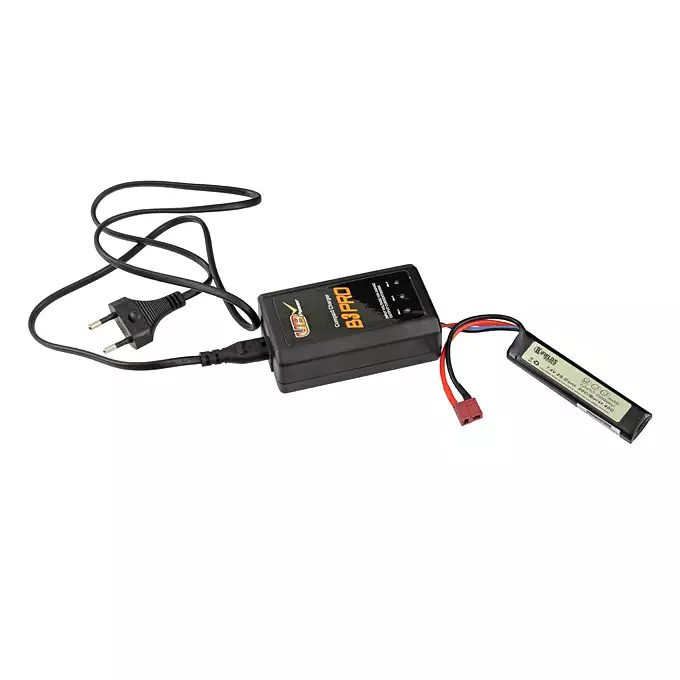 [Zestaw] Replika karabinu szturmowego BY-801 [Double Bell] + Akumulator airsoftowy 25C 1500mAh 2S1P 7.4V LiPo mini Tamiya + Kompaktowa ładowarka LIPO B3Pro