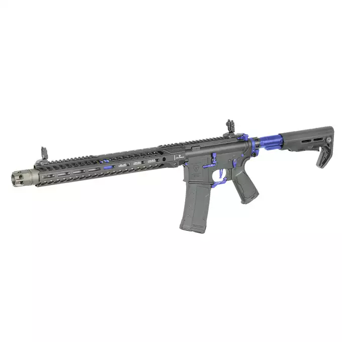 [Zestaw] Replika Karabinka Strike industries 15.5" Raiders Competition Carbine - Blue [EMG] + Ładowarka V3+ do akumulatorów LiPo/LiFe [IPower] + Akumulator Li-Po 1100mAh 11,1V 20C - Deans [IPower]