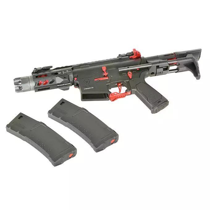 Strike industries 4" Raiders Competition PDW AEG Rifle - Red [EMG]