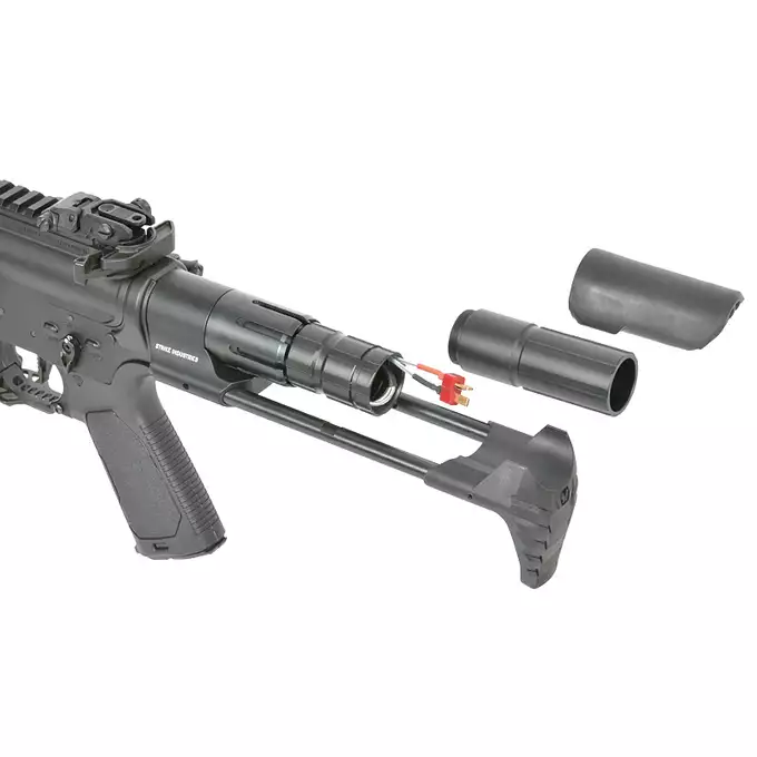 [Zestaw] Replika Karabinka Strike industries 4" Raiders PDW - Black [EMG] + Ładowarka V3+ do akumulatorów LiPo/LiFe [IPower] + Akumulator Li-Po 1100mAh 11,1V 20C - Deans [IPower]