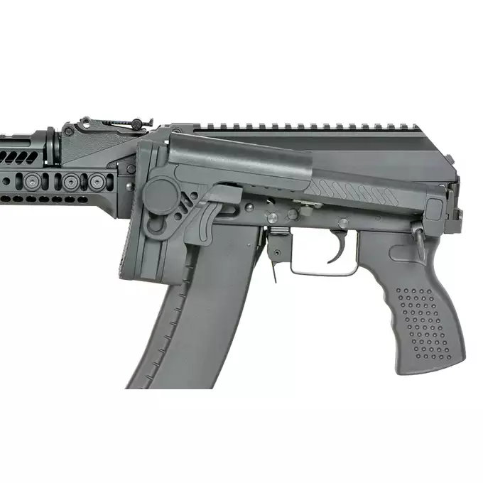 [Zestaw] CM.113A Replika Karabinka Taktycznego AK-74 Eshooter ETU, GEN-2 - Black [CYMA Platinum] + Akumulator Airsoftowy 25C 1400mAh 3S1P 11.1V Lipo T Plug + Kompaktowa ładowarka LIPO B3Pro