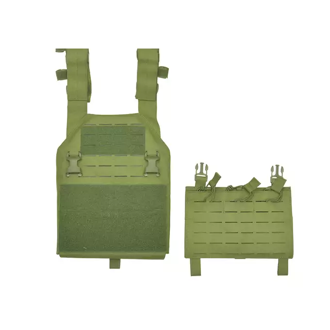 [Zestaw] Kamizelka Assault Plate Carrier Laser-Cut, Buckle-Up z ładownicą na magazynki AR15/AK - Olive [8Fields] + Duża ładownica Laser-Cut ogólnego przeznaczenia - Olive [8FIELDS] + Panel Buckle Up Laser-Cut na 6 magazynków AR15/AK - Olive [8Fields]