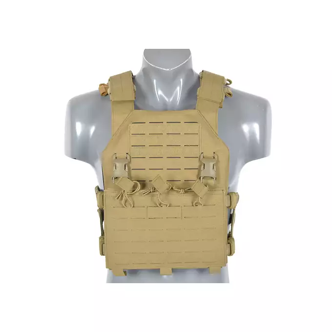 [Zestaw] Kamizelka Assault Plate Carrier Laser-Cut Buckle Up z ładownicą na magazynki AR/AK - Coyote [8Fields] + Duża ładownica Laser-Cut ogólnego przeznaczenia - Coyote [8FIELDS] + Panel Buckle Up Laser-Cut na 6 magazynków AR15/AK - Coyote [8Fields]