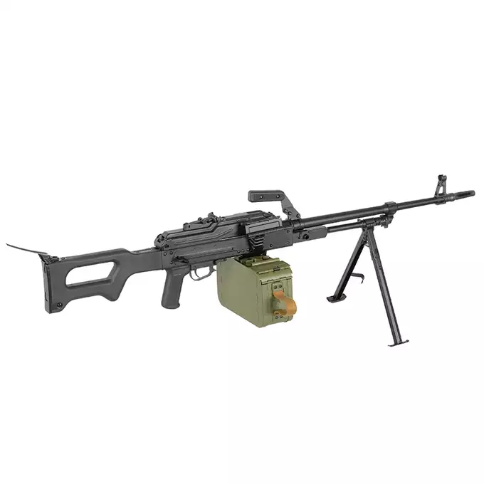 [Zestaw] Replika karabinu maszynowego PKM - polimerowa kolba [A&amp;K] + Akumulator Li-Po 3300mAh 7,4V 20C [IPower] + Kompaktowa ładowarka LIPO B3Pro