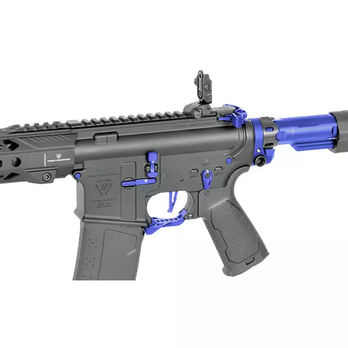 [Zestaw] Replika Karabinka Strike industries 15.5" Raiders Competition Carbine - Blue [EMG] + Ładowarka V3+ do akumulatorów LiPo/LiFe [IPower] + Akumulator Li-Po 1100mAh 11,1V 20C - Deans [IPower]