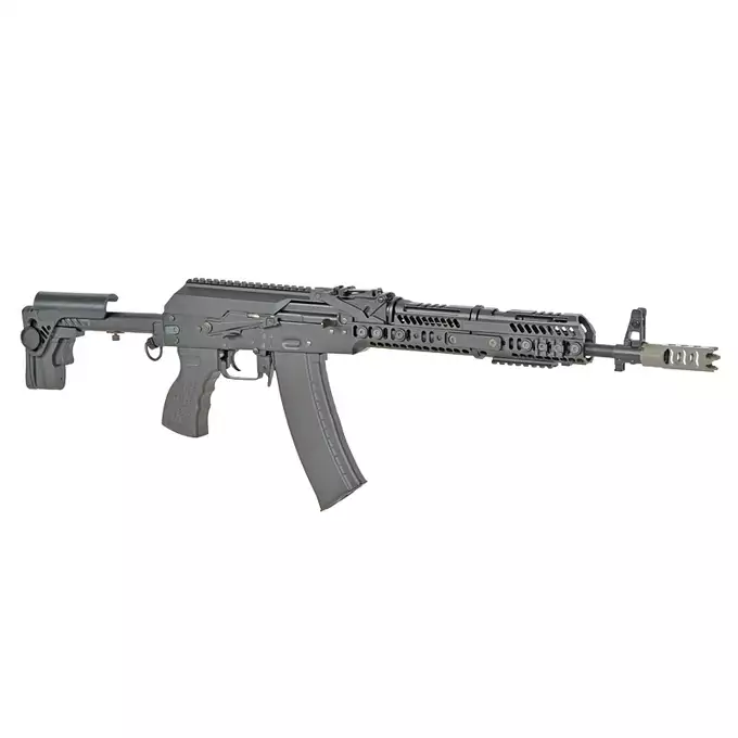 [Zestaw] CM.113A Replika Karabinka Taktycznego AK-74 Eshooter ETU, GEN-2 - Black [CYMA Platinum] + Akumulator Airsoftowy 25C 1400mAh 3S1P 11.1V Lipo T Plug + Kompaktowa ładowarka LIPO B3Pro