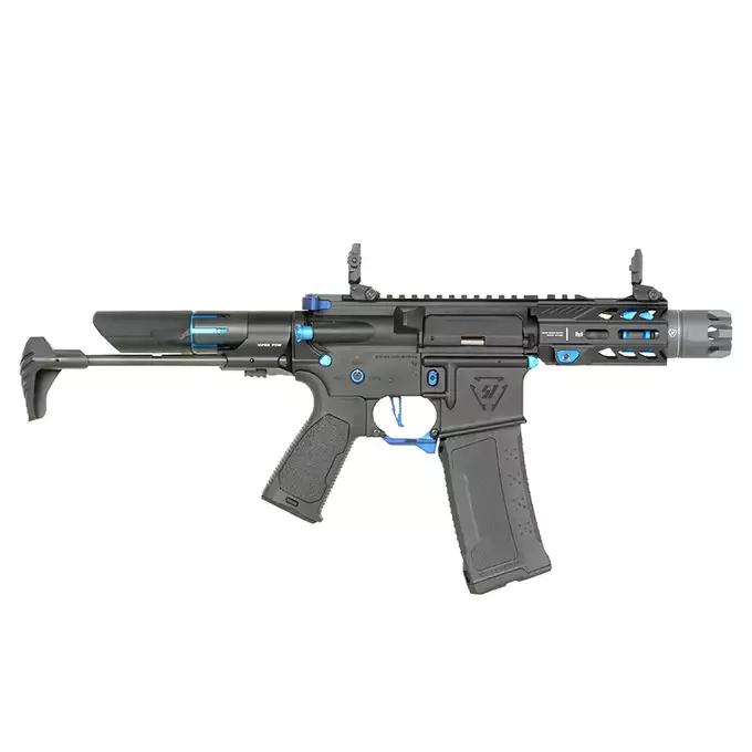 [Zestaw] Replika Karabinka Strike industries 4" Raiders Competition PDW, GEN-2 - Blue [EMG] + Ładowarka V3+ do akumulatorów LiPo/LiFe [IPower] + Akumulator Li-Po 1100mAh 11,1V 20C - Deans [IPower]