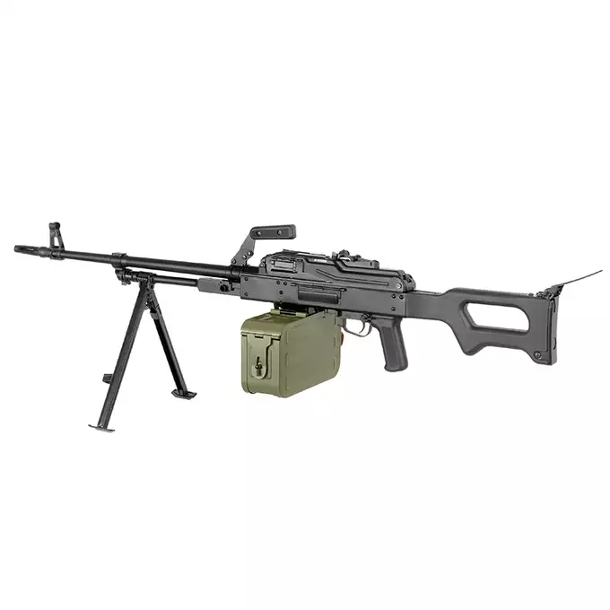 [Zestaw] Replika karabinu maszynowego PKM - polimerowa kolba [A&amp;K] + Akumulator Li-Po 3300mAh 7,4V 20C [IPower] + Kompaktowa ładowarka LIPO B3Pro