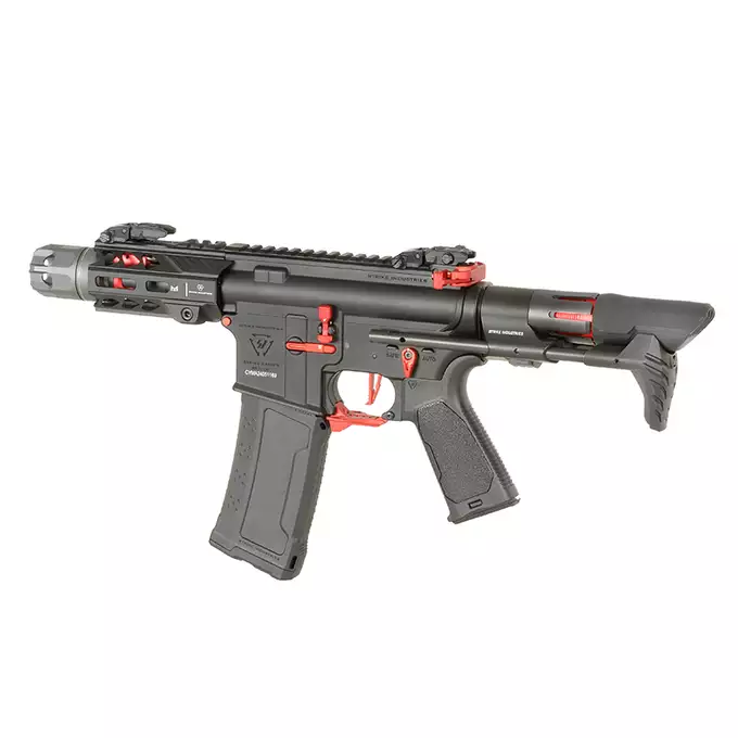 [Zestaw] Replika Karabinka Strike industries 4" Raiders Competition PDW - Red [EMG] + Ładowarka V3+ do akumulatorów LiPo/LiFe [IPower] + Akumulator Li-Po 1100mAh 11,1V 20C - Deans [IPower]