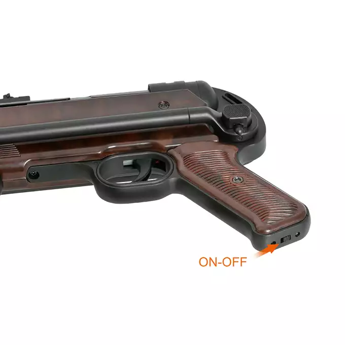 [Zestaw] Replika pistoletu maszynowego MP40 Full Metal AEG - Brown [AGM] + Akumulator Li-Po 1100mAh 7,4V 20C [IPower] + Ładowarka V3+ do akumulatorów LiPo/LiFe [IPower]