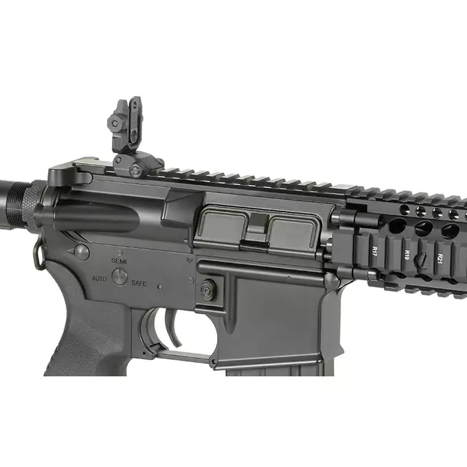 [Zestaw] CM.105 Daniel Defense M4A1 Eshooter ETU, GEN-2 - Black [EMG] + Ładowarka V3+ do akumulatorów LiPo/LiFe [IPower] + Akumulator Li-Po 1100mAh 11,1V 20C - Deans [IPower]