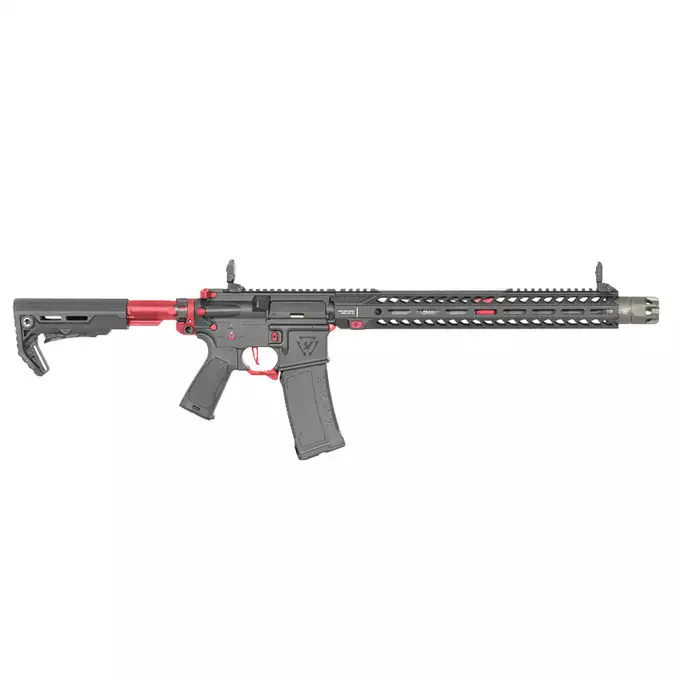 [Zestaw] Replika Karabinka Strike industries 15.5" Raiders Competition Rifle - Red [EMG] + Ładowarka V3+ do akumulatorów LiPo/LiFe [IPower] + Akumulator Li-Po 1100mAh 11,1V 20C - Deans [IPower]