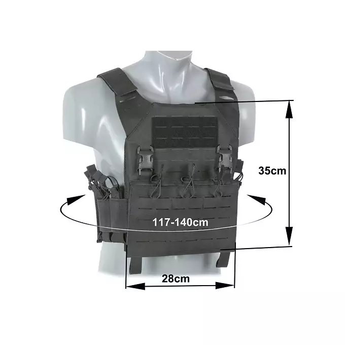 [Zestaw] Kamizelka Recon Plate Carrier Laser-Cut Buckle Up z ładownicą na magazynki AR/AK - Czarna [8Fields] + Duża ładownica Laser-Cut ogólnego przeznaczenia - Black [8FIELDS] + Panel Buckle Up Laser-Cut na 6 magazynków AR15/AK - Czarny [8Fields]
