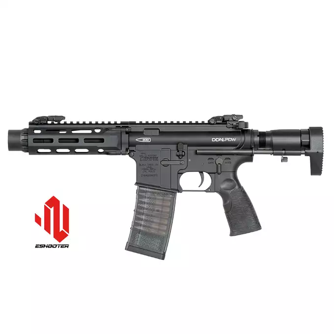 [Zestaw] Replika Daniel Defense DDM4 PDW SBR ESHOOTER ETU - Black [EMG] + Ładowarka V3+ do akumulatorów LiPo/LiFe [IPower] + Akumulator Li-Po 1100mAh 11,1V 20C - Deans [IPower]