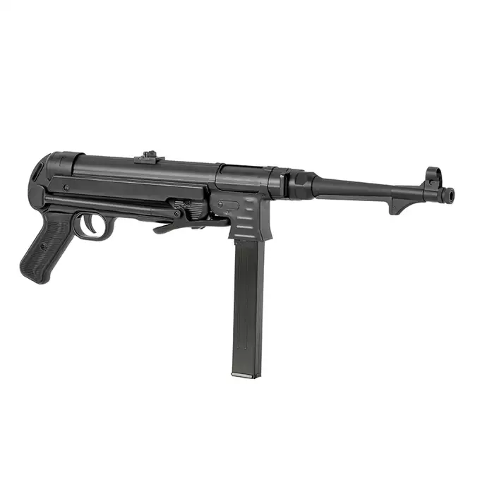 [Zestaw] Replika pistoletu maszynowego MP40 Full Metal AEG - Black [AGM] + Akumulator Li-Po 1100mAh 7,4V 20C [IPower] + Ładowarka V3+ do akumulatorów LiPo/LiFe [IPower]