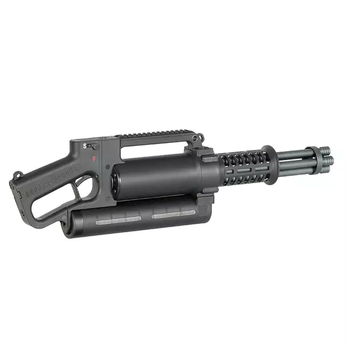 [Zestaw] Replika obrotowego miniguna WE23-Plus [WELL] + Akumulator Li-Po 1100mAh 11,1V 15/30C - T-connector [VB] + Kompaktowa ładowarka LIPO B3Pro
