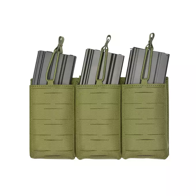 [Zestaw] Kamizelka Chest rig Laser-Cut - Olive  [8Fields] + Panel Laser-Cut z ładownicami na 3 magazynki AR15 - Olive [8Fields] + Duża ładownica Laser-Cut ogólnego przeznaczenia - Olive [8FIELDS]