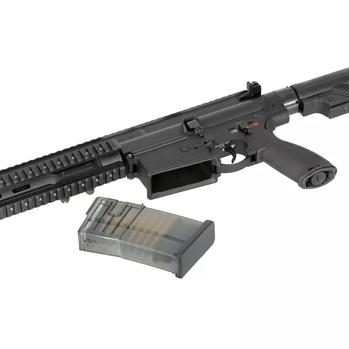 [Zestaw] Replika Airsoftowa EC-202 Edycja Advanced (ulepszony gearbox, programowalny ETU) - Black [E&amp;C] + Akumulator airsoftowy 25C 1100mAh 3S1P 11.1V LiPo T-Plug + Kompaktowa ładowarka LIPO B3Pro