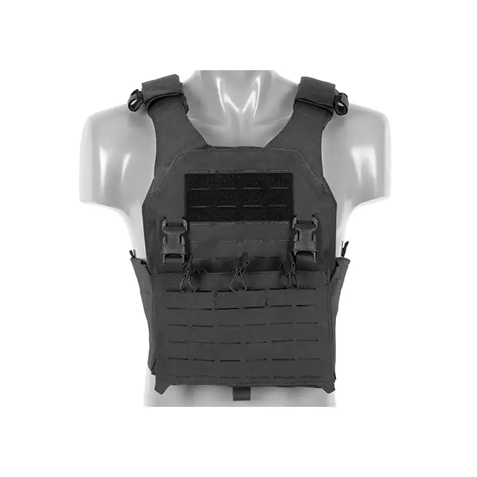 QRF Plate Carrier Laser-Cut Buckle Up with AR15/AK Magazine Pouch - Black [8FIELDS]